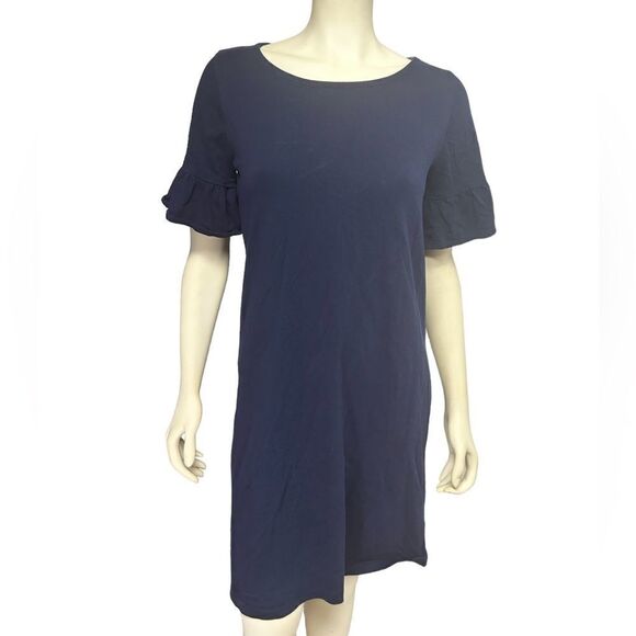 J. Crew Navy Blue Short Sleeve TShirt Dress Shift  Mini Dress Flowy Comfy Casual - Picture 1 of 9